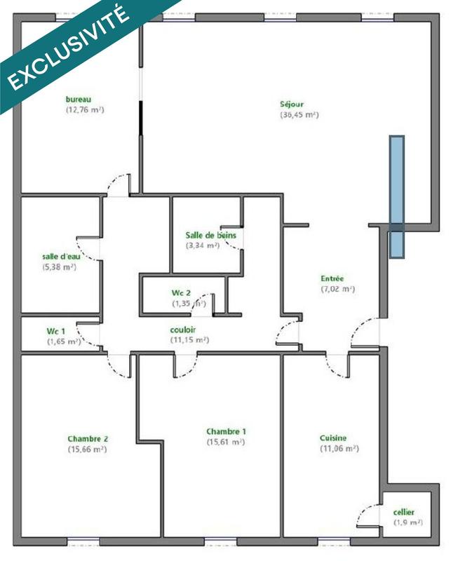 Appartement - 123 m² - 5 pièces