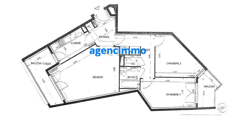 Appartement - 62 m² - 3 pièces