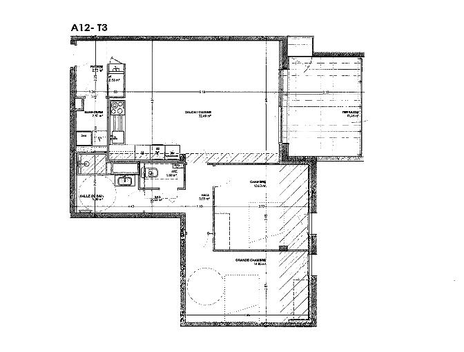 Appartement - 77 m² - 3 pièces