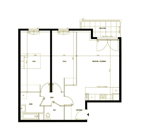 Appartement - 67 m² - 3 pièces