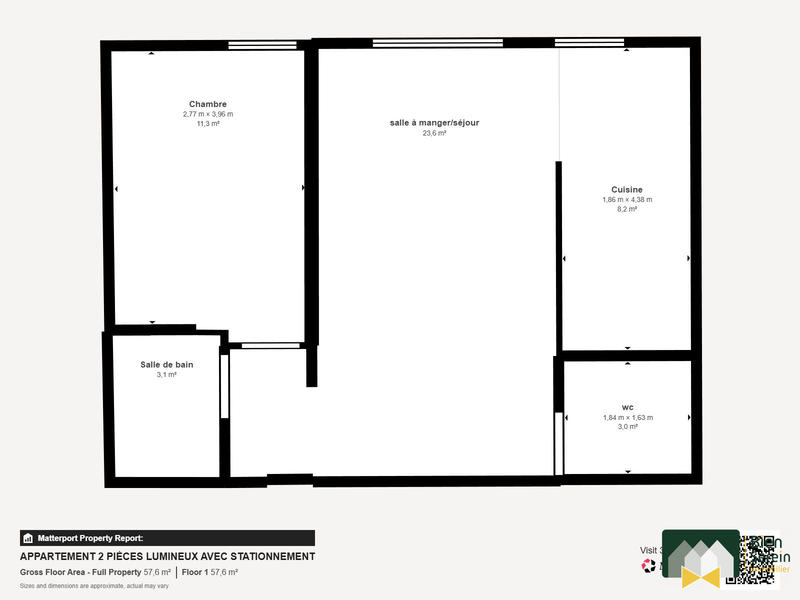Appartement - 48 m² - 2 pièces