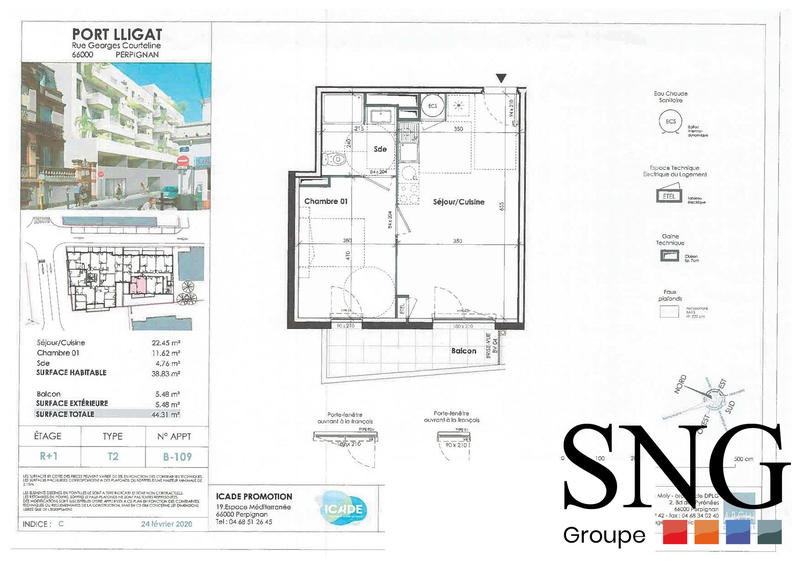 Appartement - 38 m² - 2 pièces