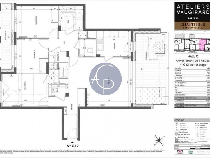 Appartement - 94 m² - 4 pièces