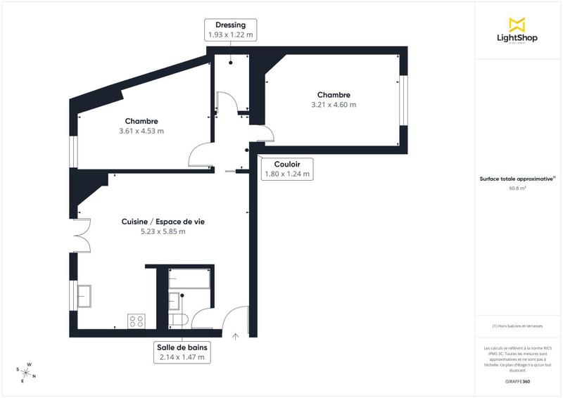 Appartement - 63 m² - 3 pièces