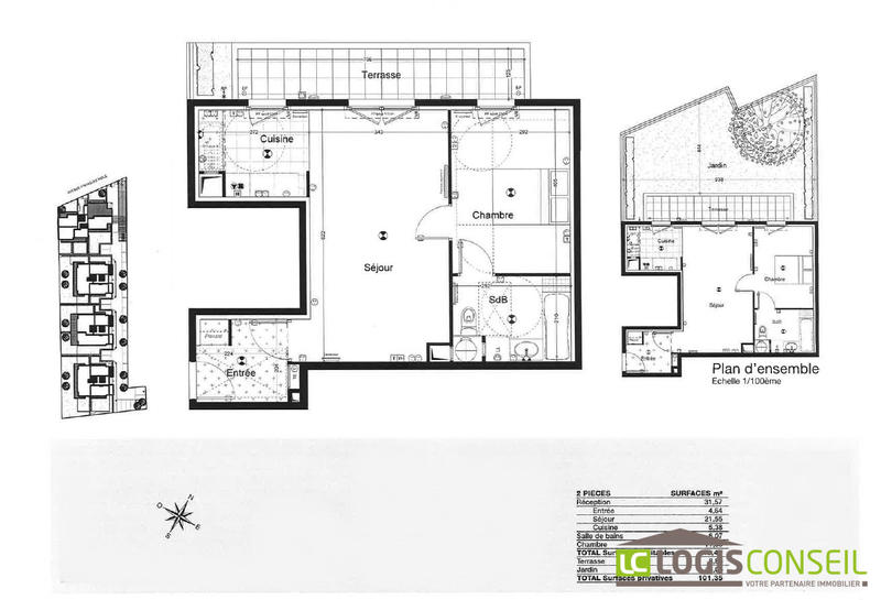 Appartement - 48 m² - 2 pièces