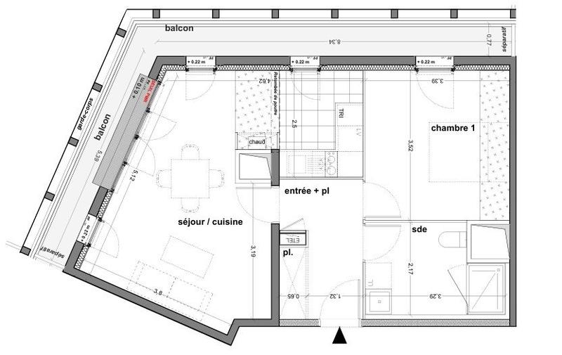 Appartement - 50 m² - 2 pièces