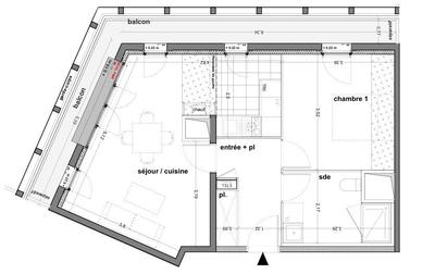 Appartement - 50 m² - 2 pièces