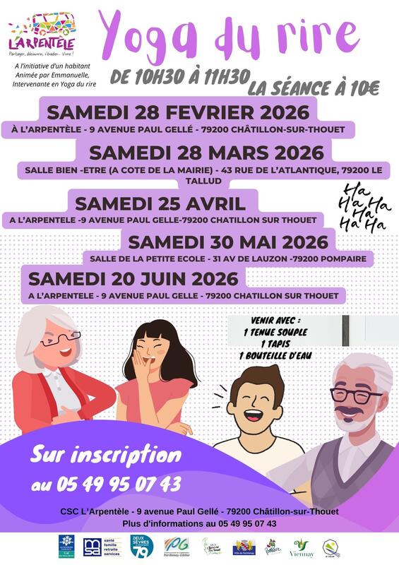 Yoga du rire à Chatillon-sur-Thouet