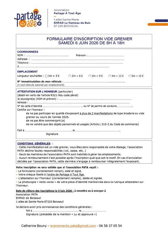 Vide grenier partagé