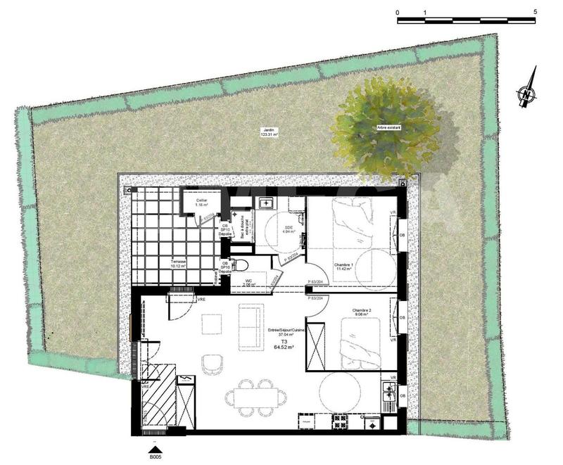 Appartement - 65 m² - 3 pièces