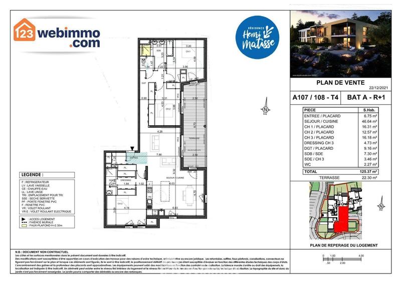 Appartement - 125 m² - 4 pièces