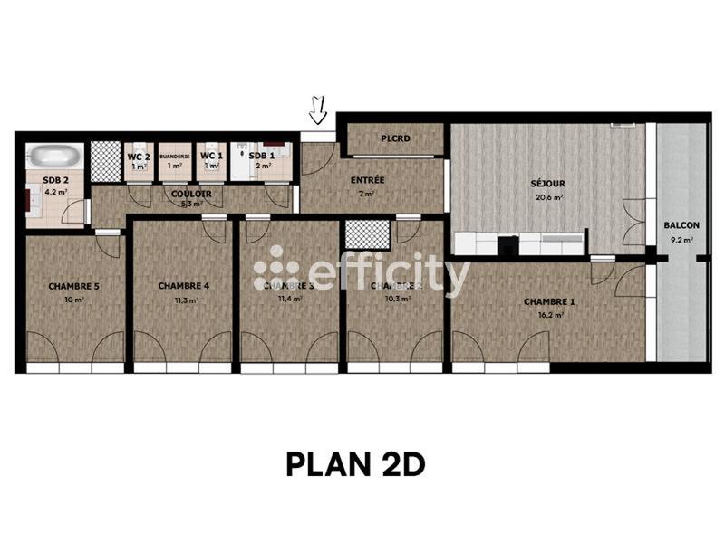 Appartement - 103 m² - 6 pièces