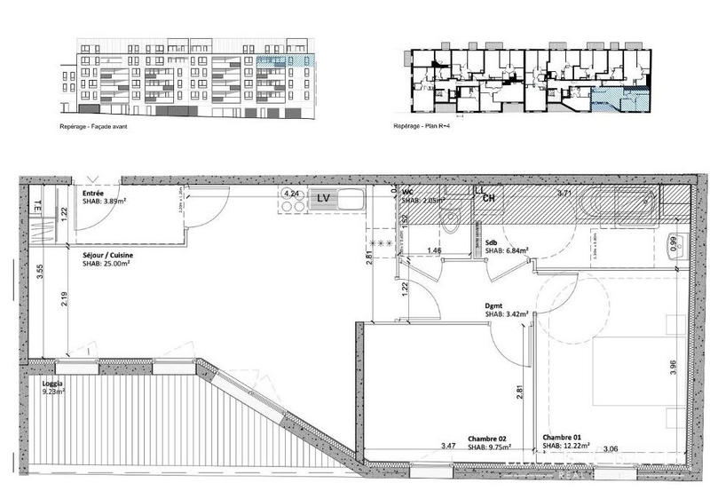 Appartement - 63 m² - 3 pièces