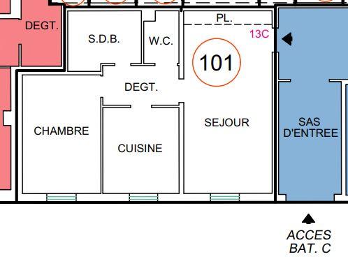 Appartement - 58 m² - 2 pièces