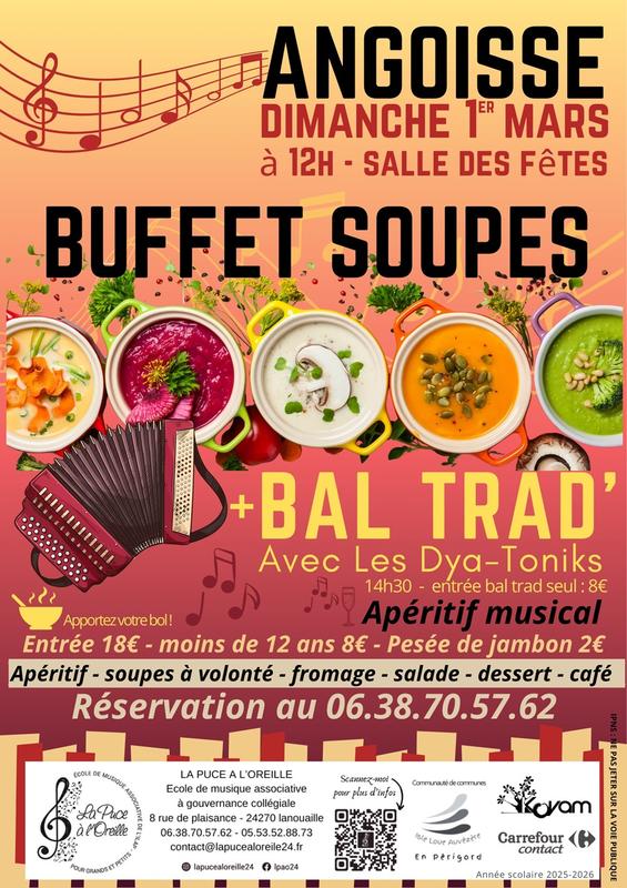 Buffet de soupes et bal trad