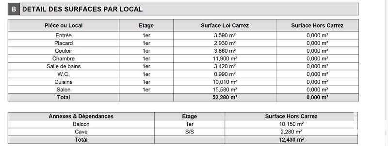 Appartement - 52 m² - 2 pièces