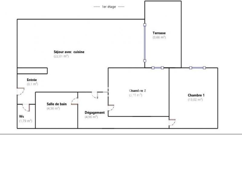 Appartement - 58 m² - 3 pièces