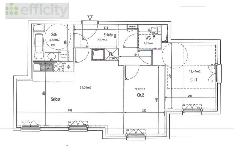 Appartement - 60 m² - 3 pièces
