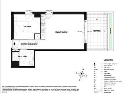 Appartement - 46 m² - 2 pièces