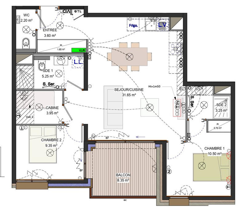 Appartement - 72 m² - 3 pièces