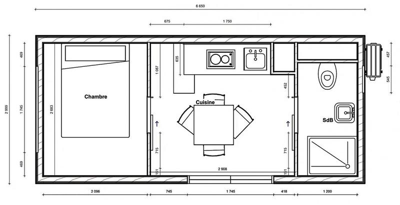 Maison - 20 m² - 2 pièces