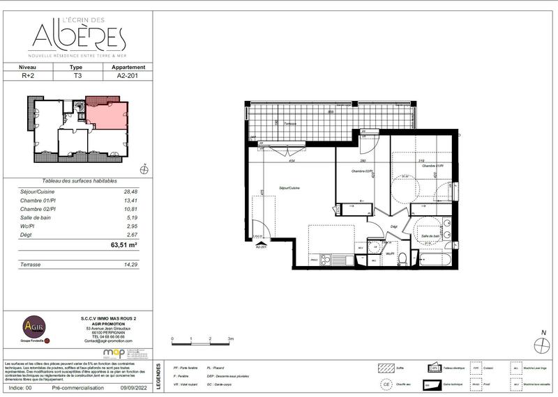 Appartement - 64 m² - 3 pièces