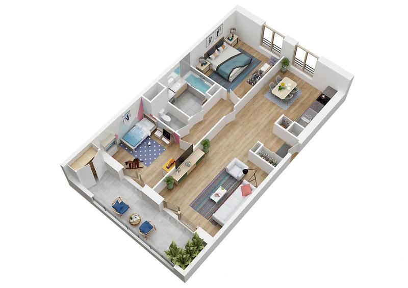 Appartement - 67 m² - 3 pièces