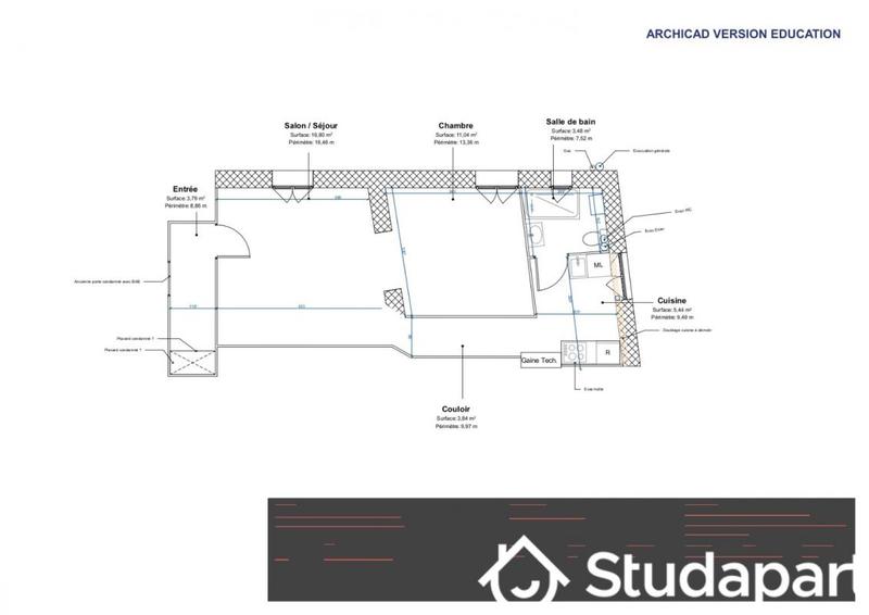 Maison - 44 m² - 2 pièces