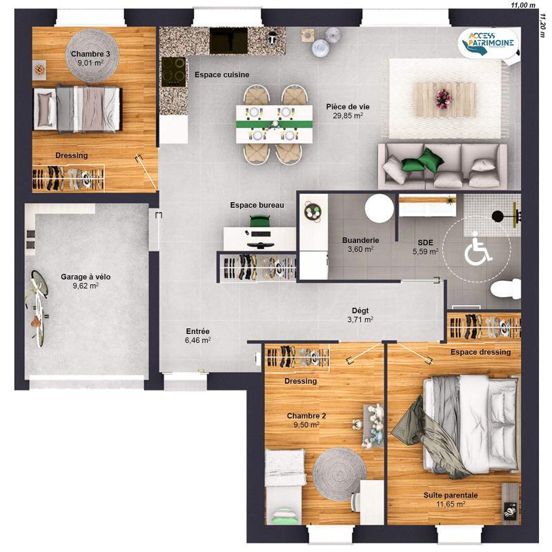 Maison - 79 m² - 5 pièces