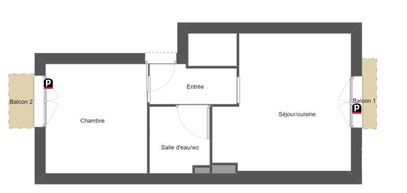 Appartement - 27 m² - 2 pièces