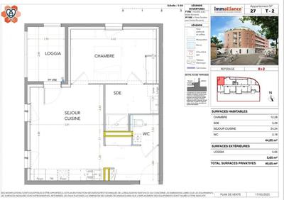 Appartement - 44 m² - 2 pièces
