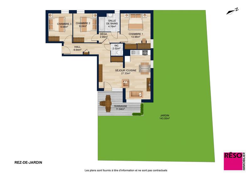 Appartement - 76 m² - 4 pièces