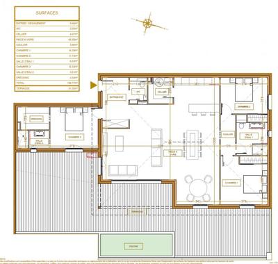 Appartement - 136 m² - 4 pièces