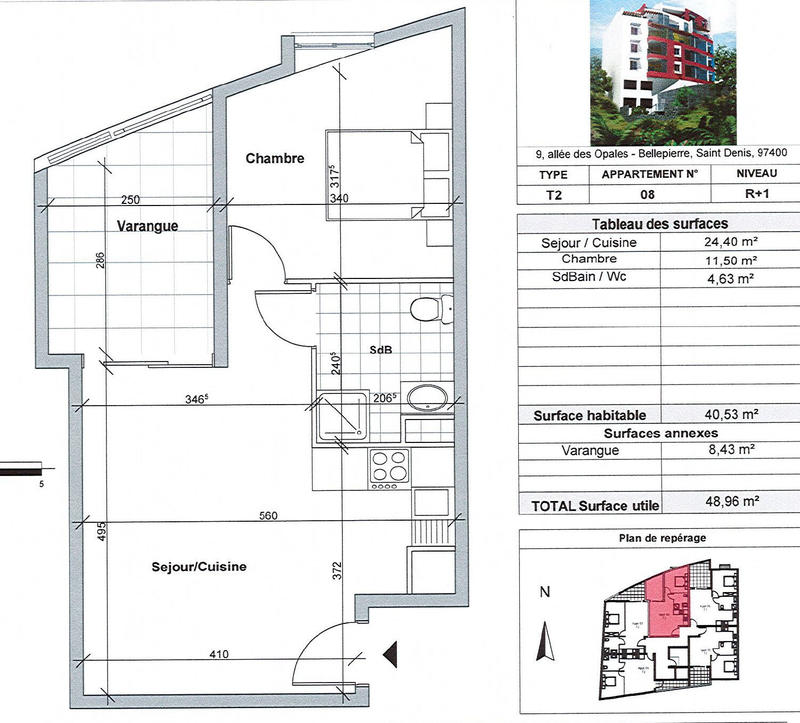 Appartement - 40 m² - 2 pièces
