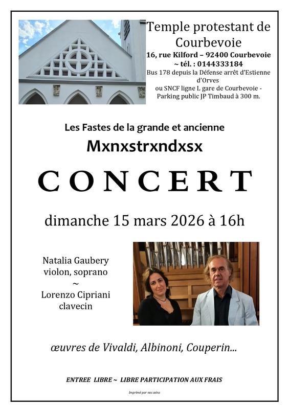 Concert pour violon, chant et clavecin