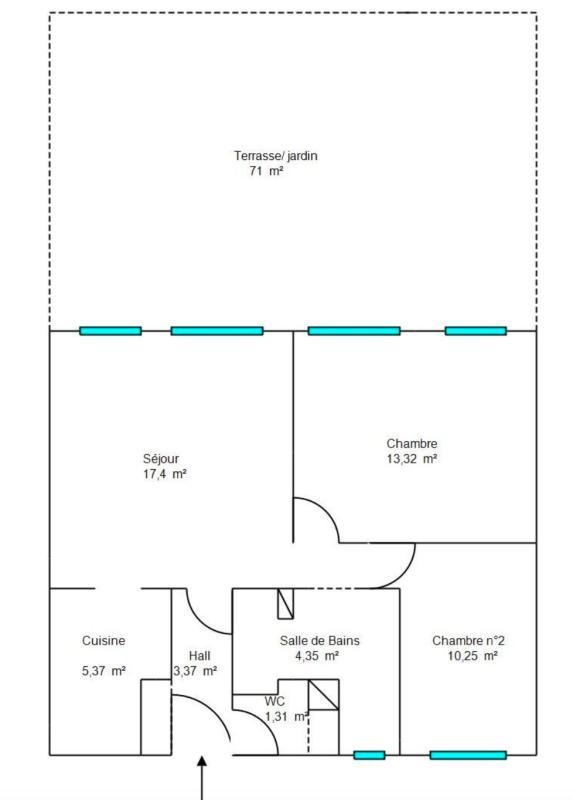 Appartement - 55 m² - 3 pièces
