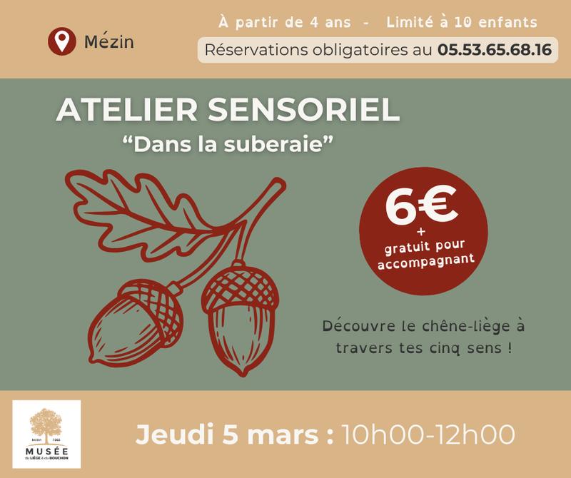 Atelier sensoriel dans la suberaie.