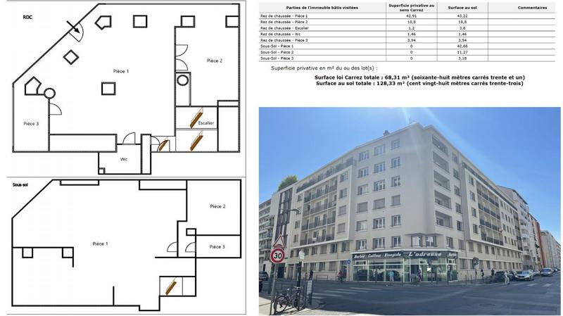 Bureau - 68 m² - 3 pièces