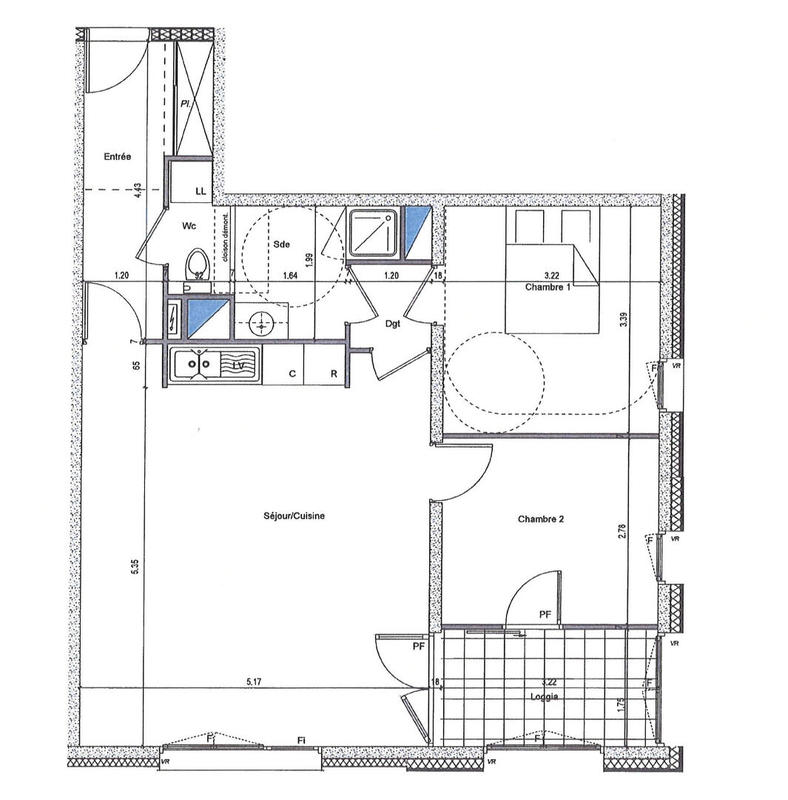 Appartement - 64 m² - 3 pièces