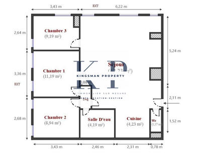 Appartement - 83 m² - 4 pièces
