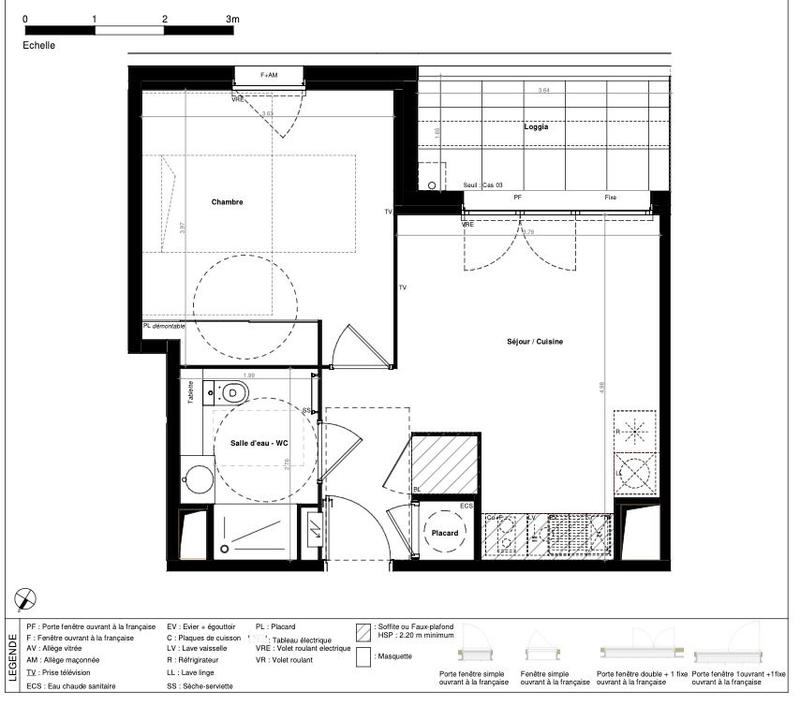 Appartement - 40 m² - 2 pièces