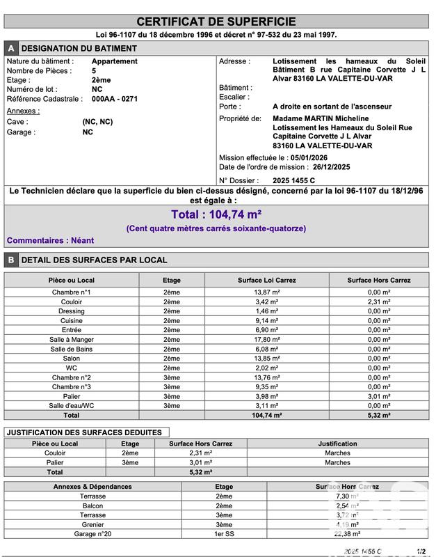 Duplex - 105 m² - 5 pièces