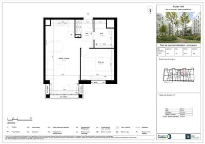 Appartement - 46 m² - 2 pièces