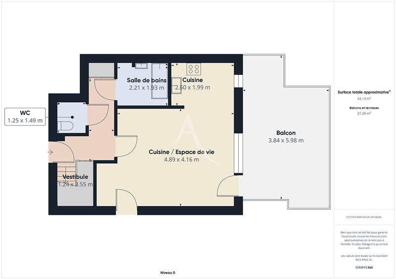 Appartement - 77 m² - 3 pièces