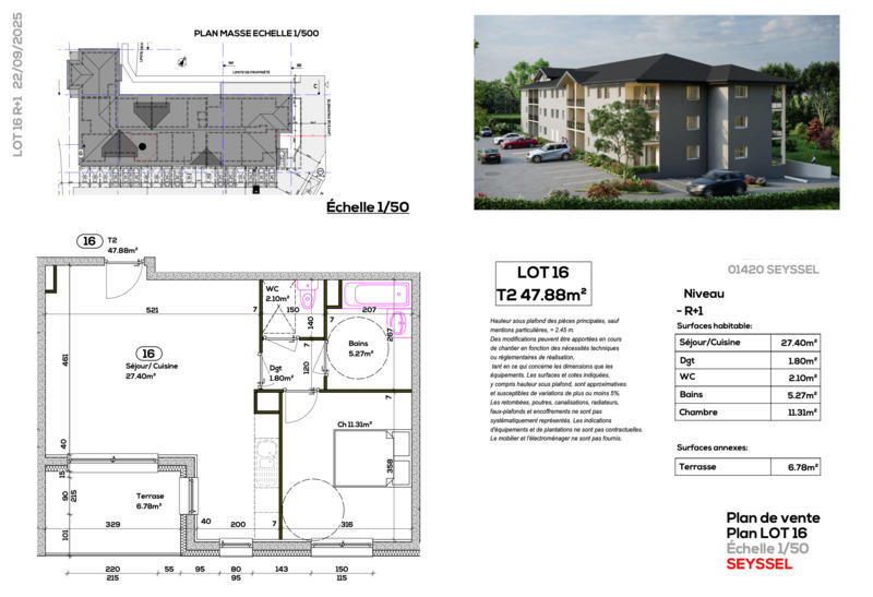 Appartement - 48 m² - 2 pièces