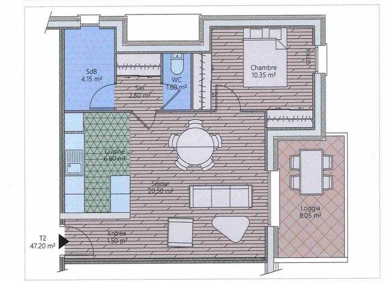 Appartement - 47 m² - 2 pièces