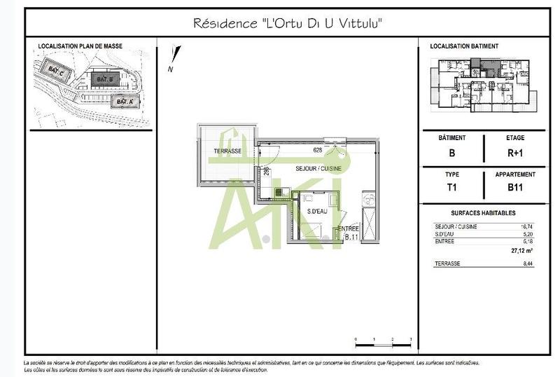 Appartement - 27 m² - 1 pièce