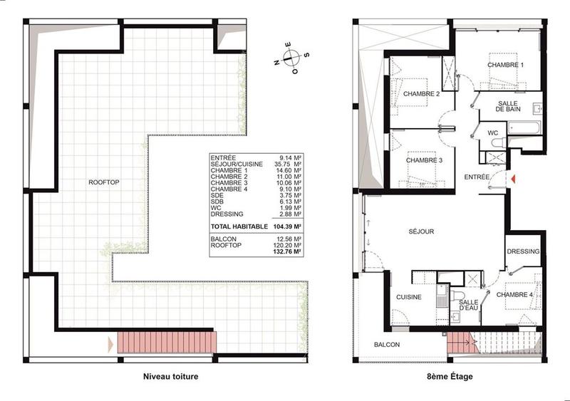 Appartement - 104 m² - 5 pièces