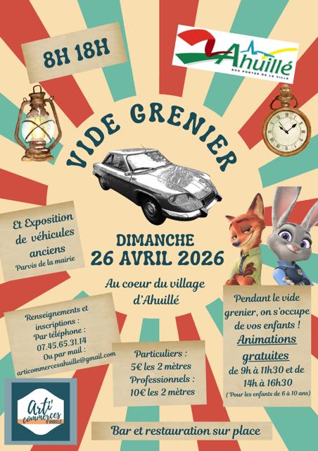 Vide grenier Ahuillé 26 avril 2026