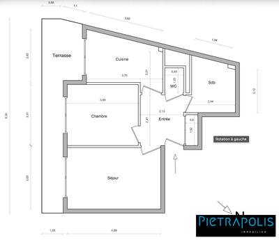 Appartement - 46 m² - 2 pièces